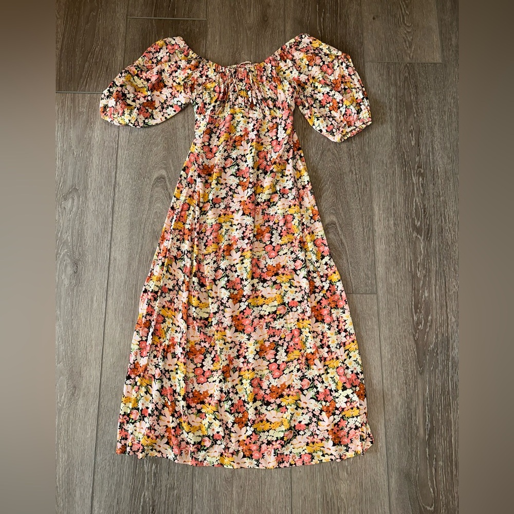 Billabong Floral Off-Shoulder Midi Dress